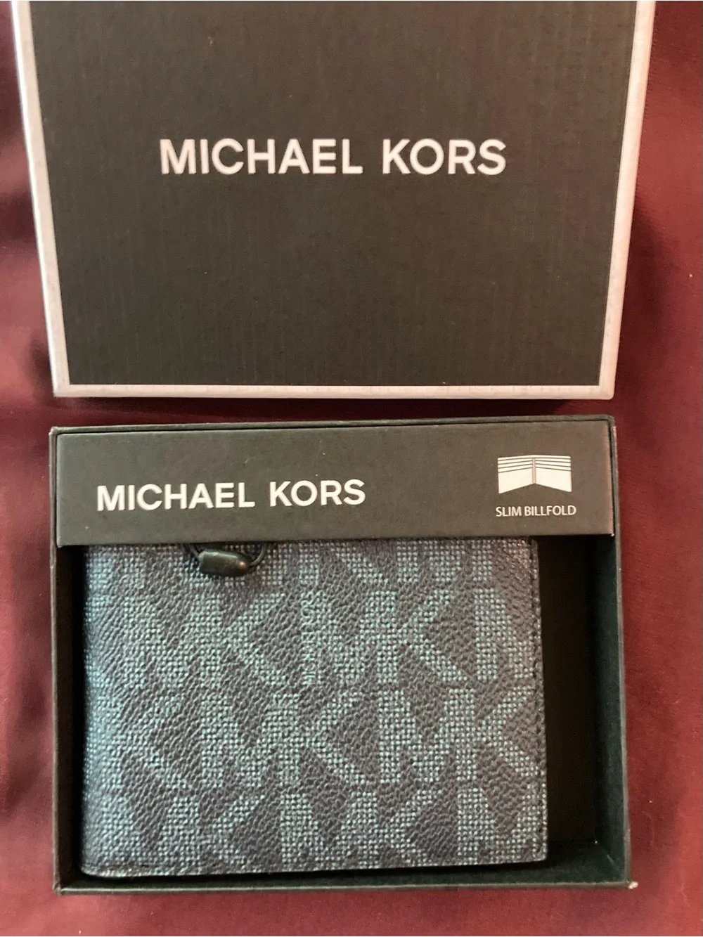 Michael Kors Men’s Slim Billfold Wallet - Black/Gray New